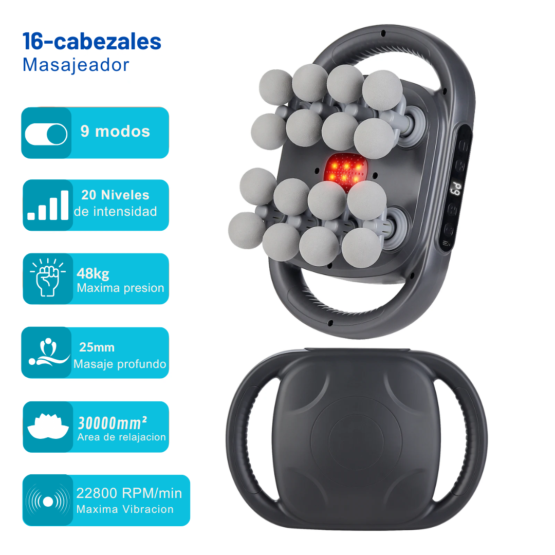 Masajeador de tejido profundo 16-12 cabezas