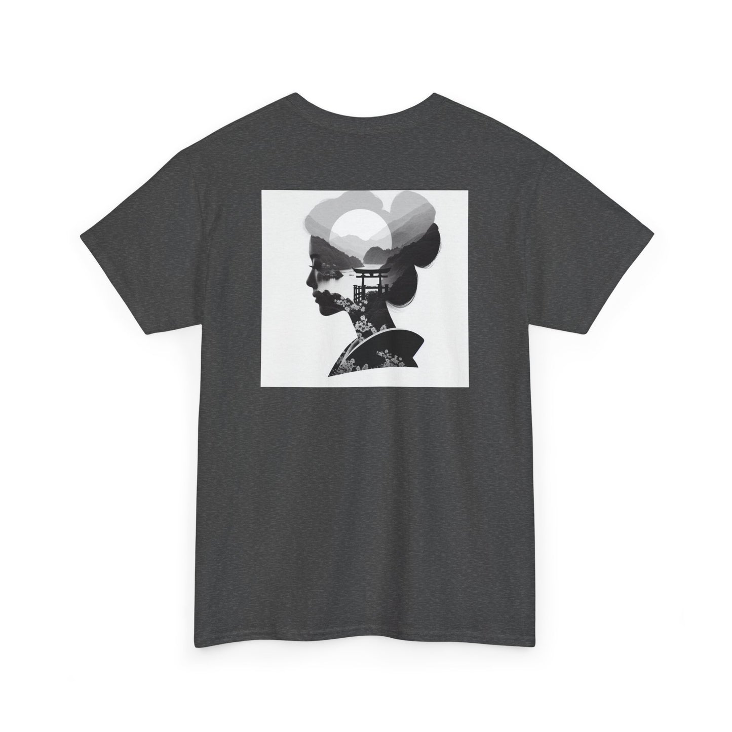 "Dual Dimension Noir: Silhouette & Shadow Collage Canvas"- Tee