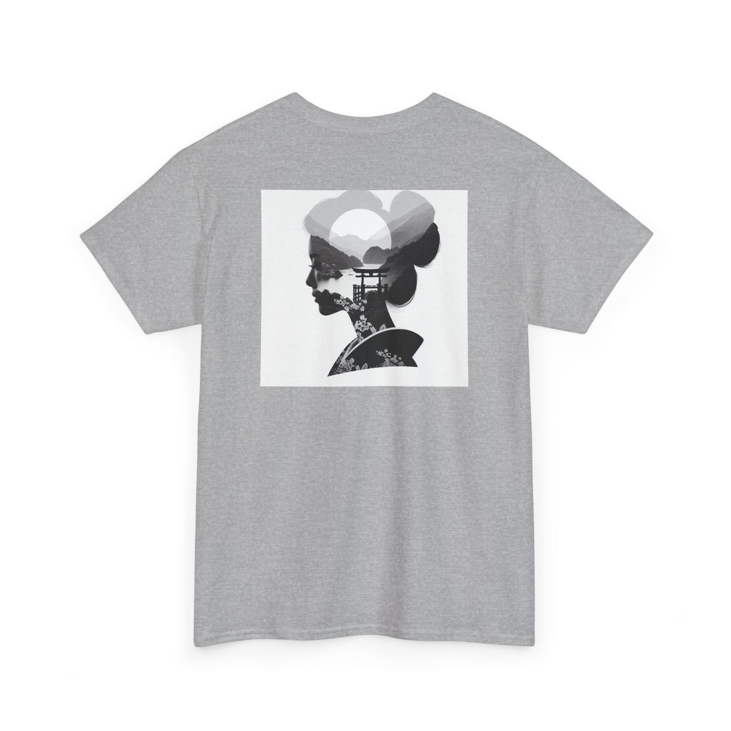 "Dual Dimension Noir: Silhouette & Shadow Collage Canvas"- Tee