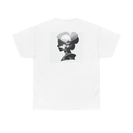 "Dual Dimension Noir: Silhouette & Shadow Collage Canvas"- Tee