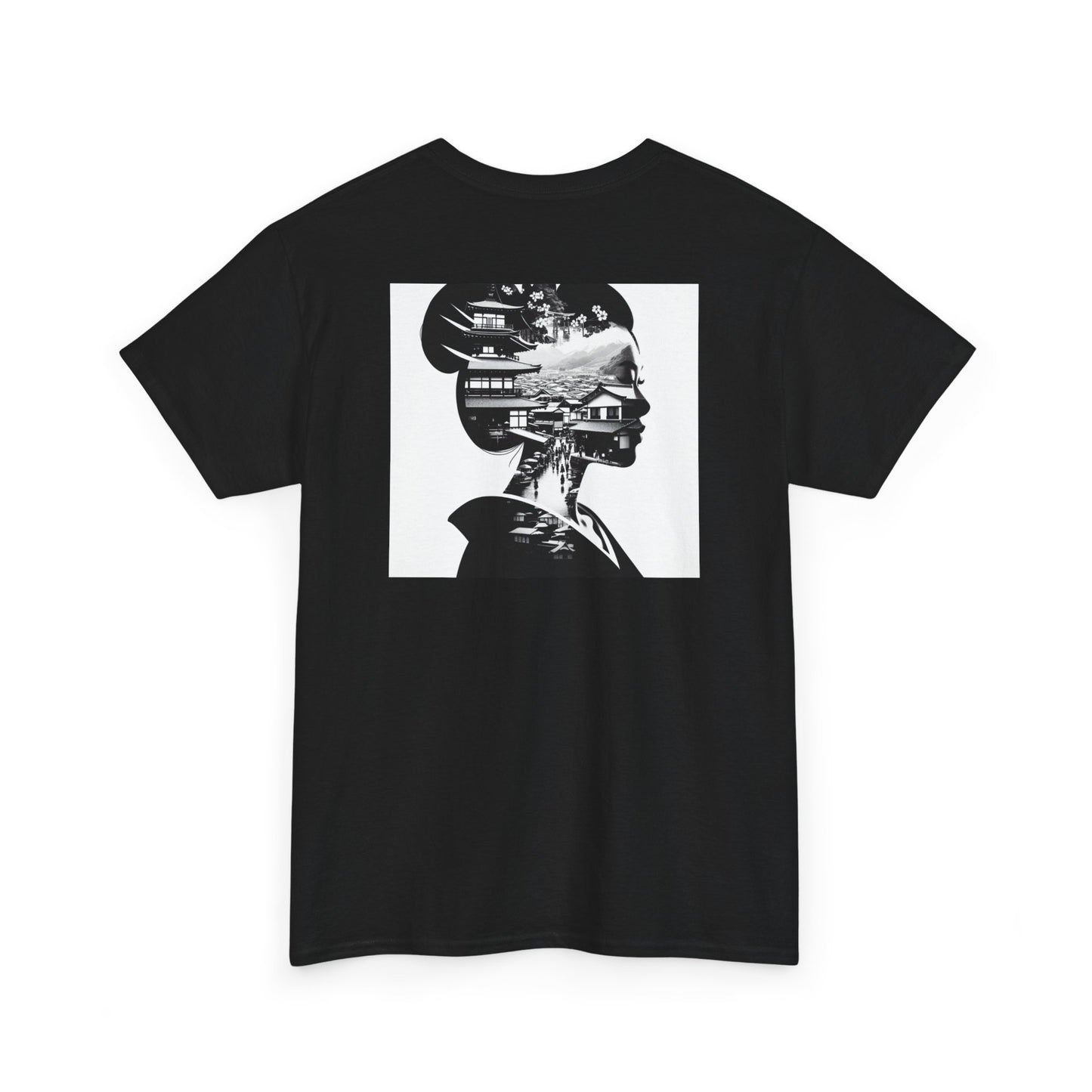 "Dual Visions: Silhouette Symphony in Monochrome Canvas Art"- Tee