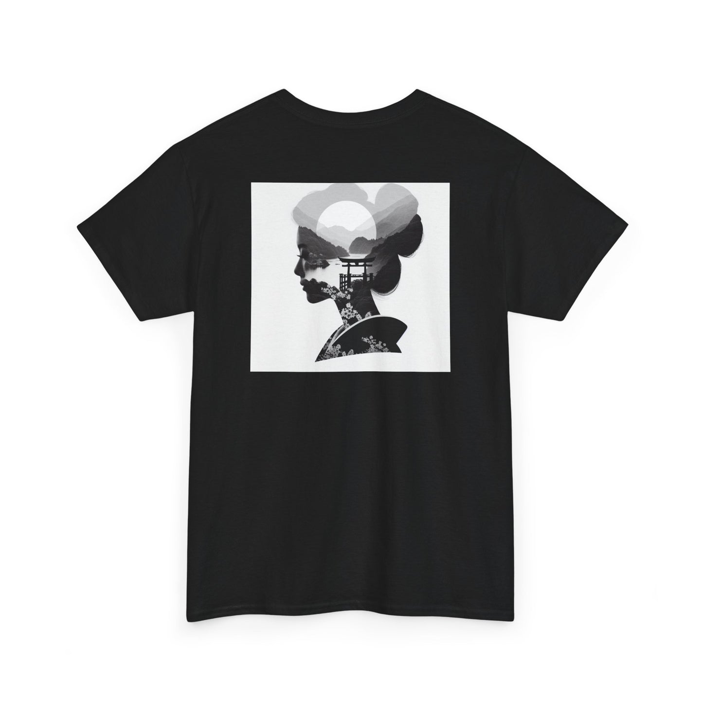 "Dual Dimension Noir: Silhouette & Shadow Collage Canvas"- Tee