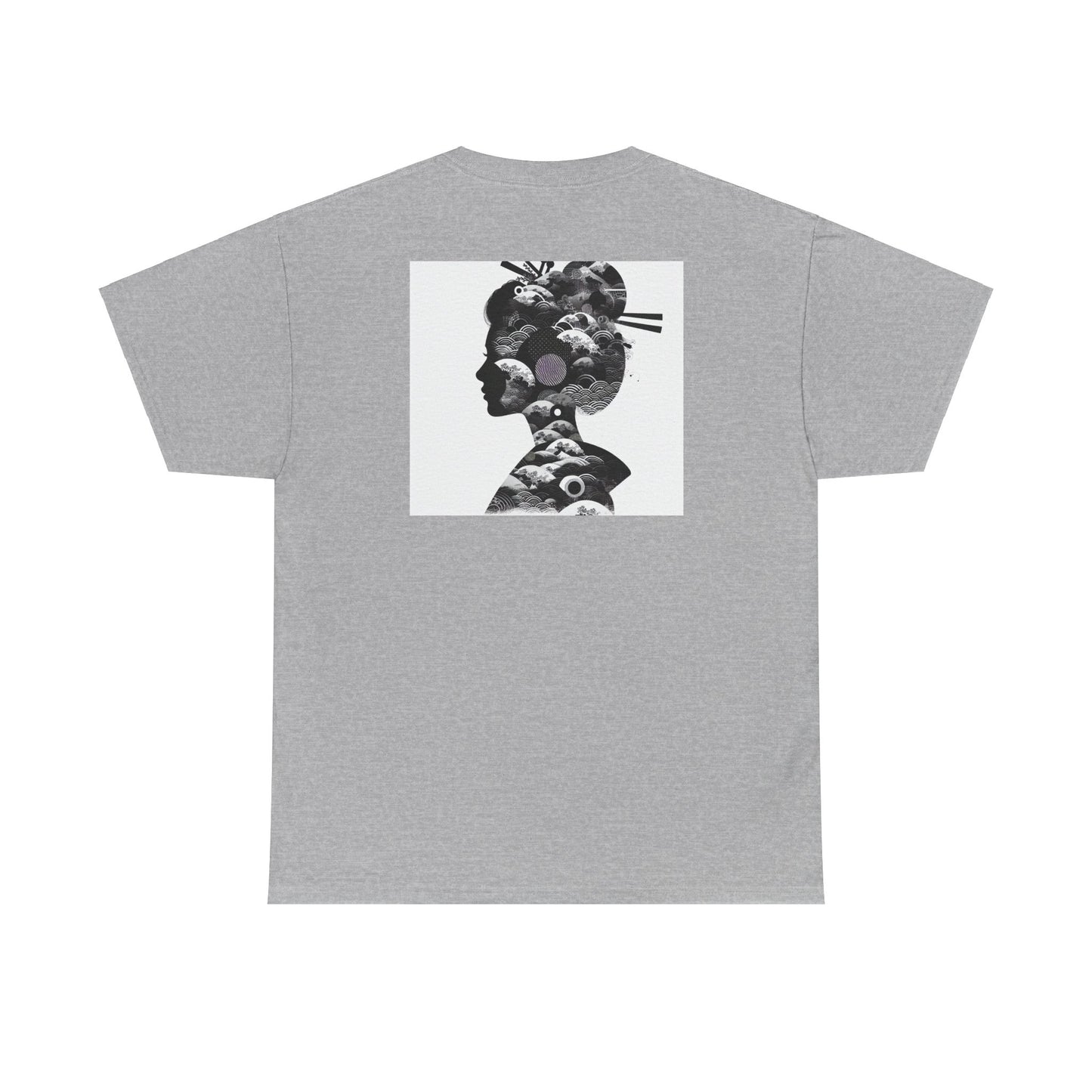 "Dual Dimension Silhouette Elegance: Black & White Canvas"- Tee