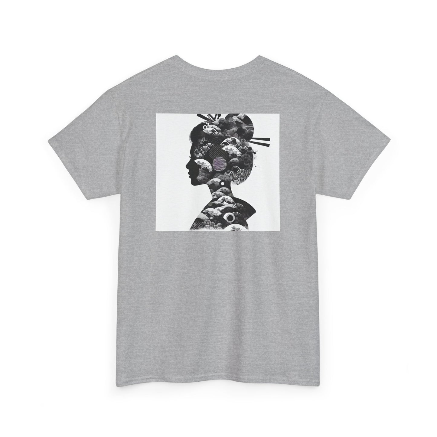 "Dual Dimension Silhouette Elegance: Black & White Canvas"- Tee