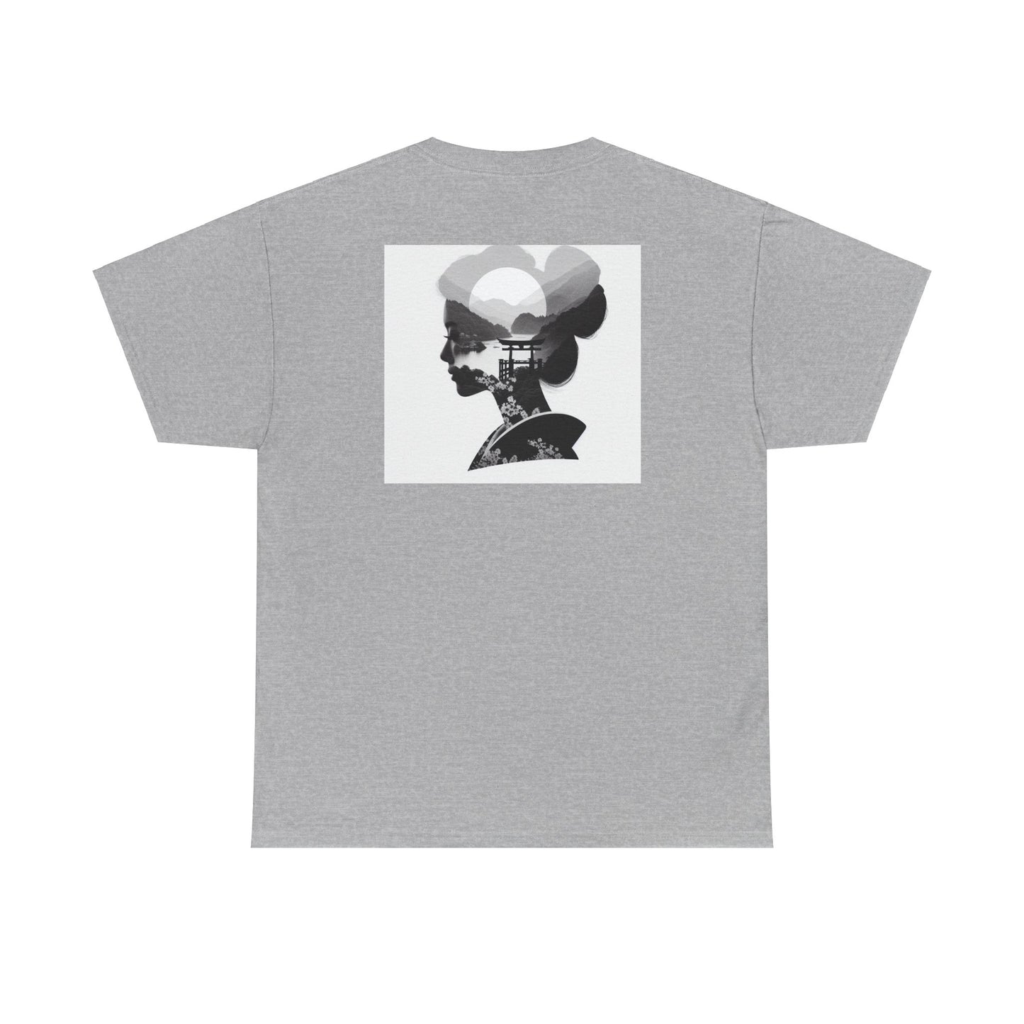 "Dual Dimension Noir: Silhouette & Shadow Collage Canvas"- Tee