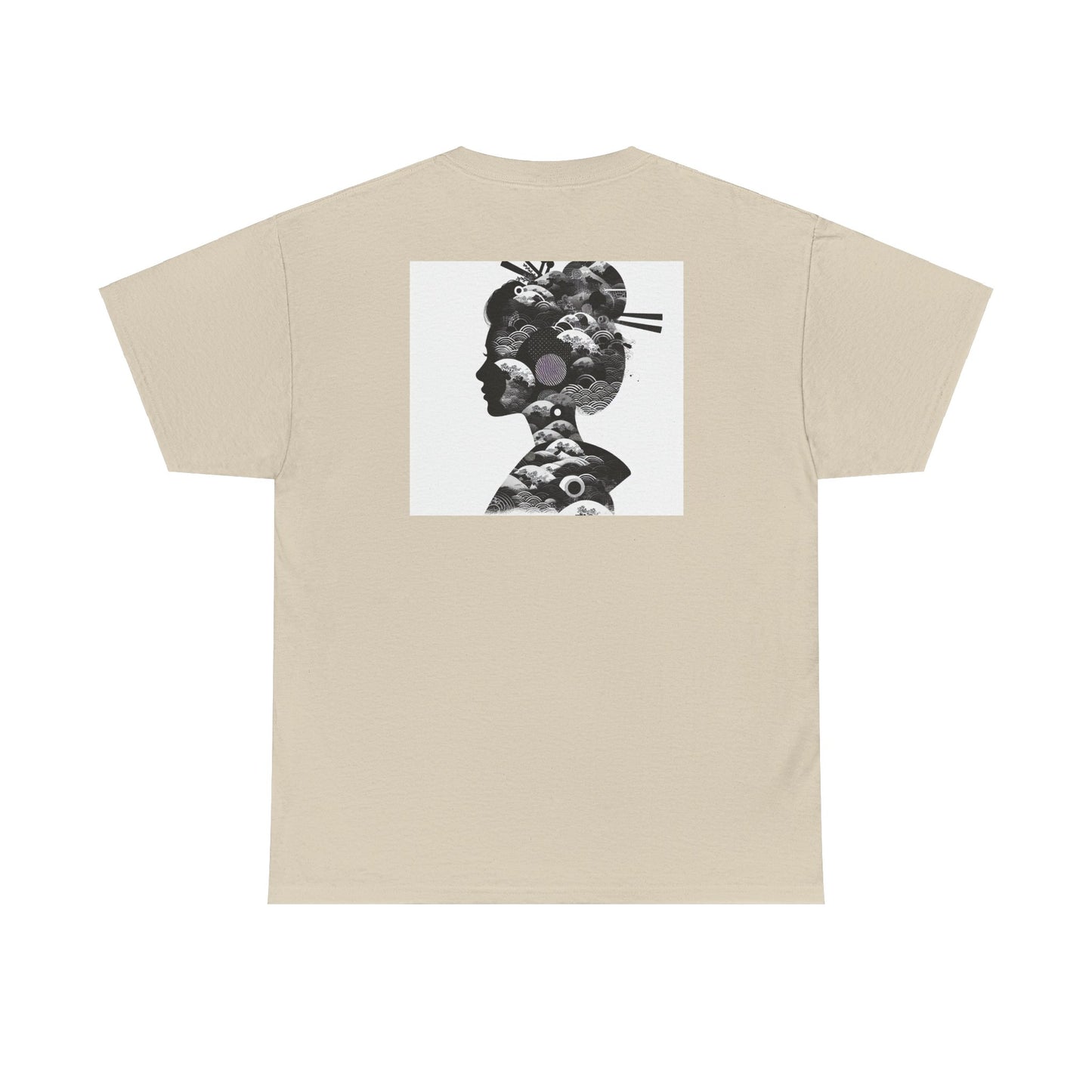 "Dual Dimension Silhouette Elegance: Black & White Canvas"- Tee